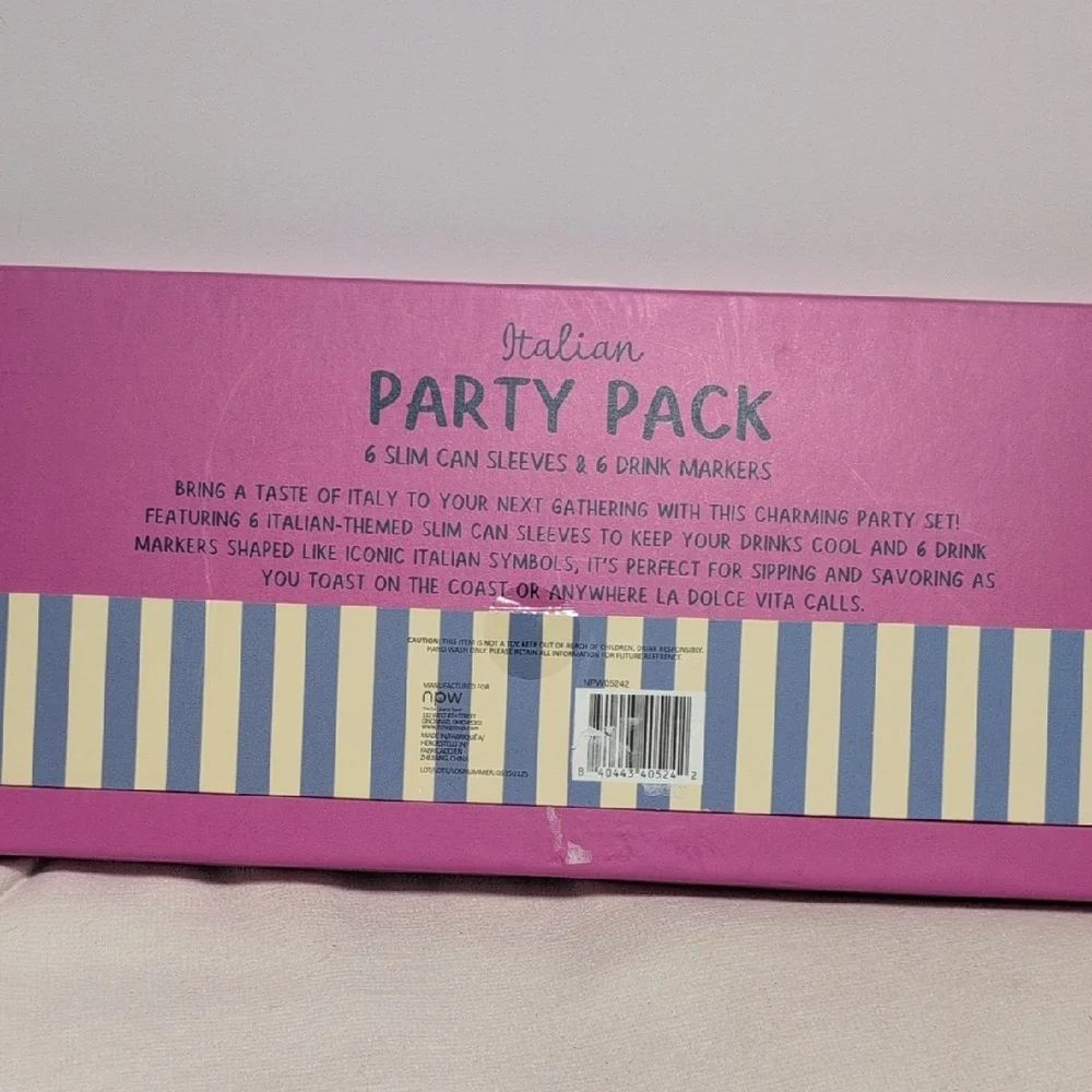 Italian Party Pack - Slim Can Sleeves & Drink Markers